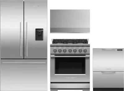 4 Piece Package Includes Refrigerator, Range, Hood And Dishwasher